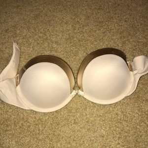 strapless push-up tan bra